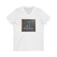 70 X 7  -  Unisex Close Fit V-Neck Tee