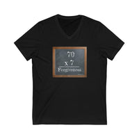 70 X 7  -  Unisex Close Fit V-Neck Tee