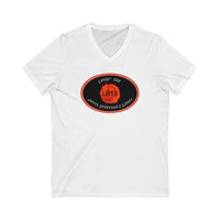 LOVIN’ THE HELL  -  Unisex Close Fit V-Neck Tee