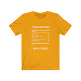 THANKSGIVING WHO CARES  -  Unisex Jersey Short Sleeve Tee