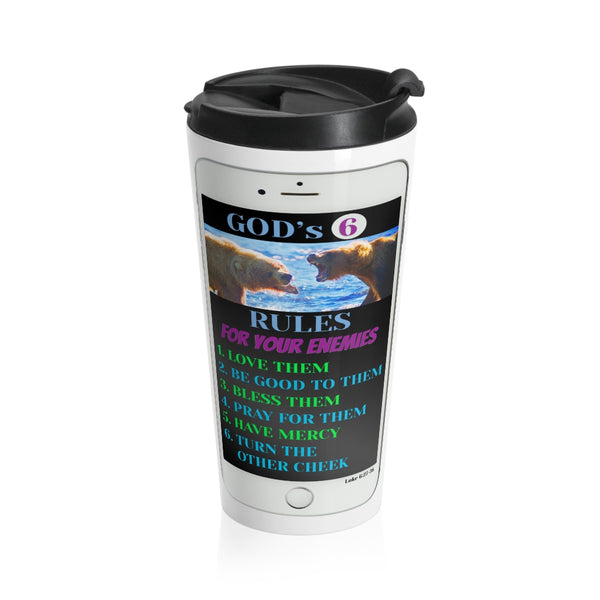 GOD'S 6  -  Stainless Locking Lid Travel Mug 15oz