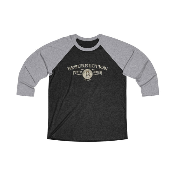 RESURRECTION POWER COMPANY -  Unisex Loose Fit 3/4 Baseball Tee