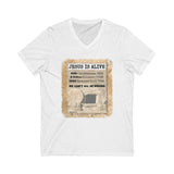 JESUS IS ALIVE  -  Unisex Close Fit V-Neck Tee