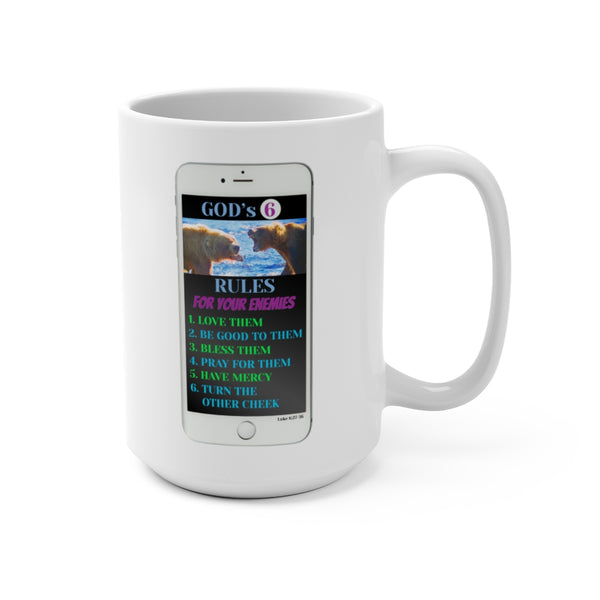 GOD'S 6  -  2 Sided Graphic 15oz White Mug