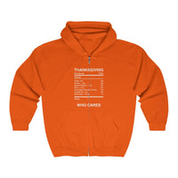 THANKSGIVING WHO CARES  -  Unisex Classic Blend Full Zip Hoodie