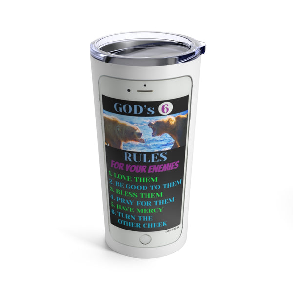 GOD's 6  -  Stainless 2-Sided Graphic Tumbler 20oz