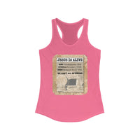 JESUS IS ALIVE -  Women's Slim Fit Racerback Tank