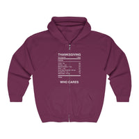 THANKSGIVING WHO CARES  -  Unisex Classic Blend Full Zip Hoodie